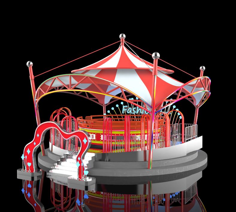 鸿博游艺 户外大型迪斯科转盘 亲子游乐设备 可按需定制