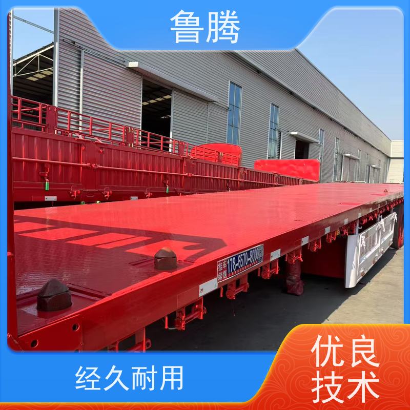 源头工厂 13米平板半挂车 八轴重型货柜拖板车 普货集装箱两用