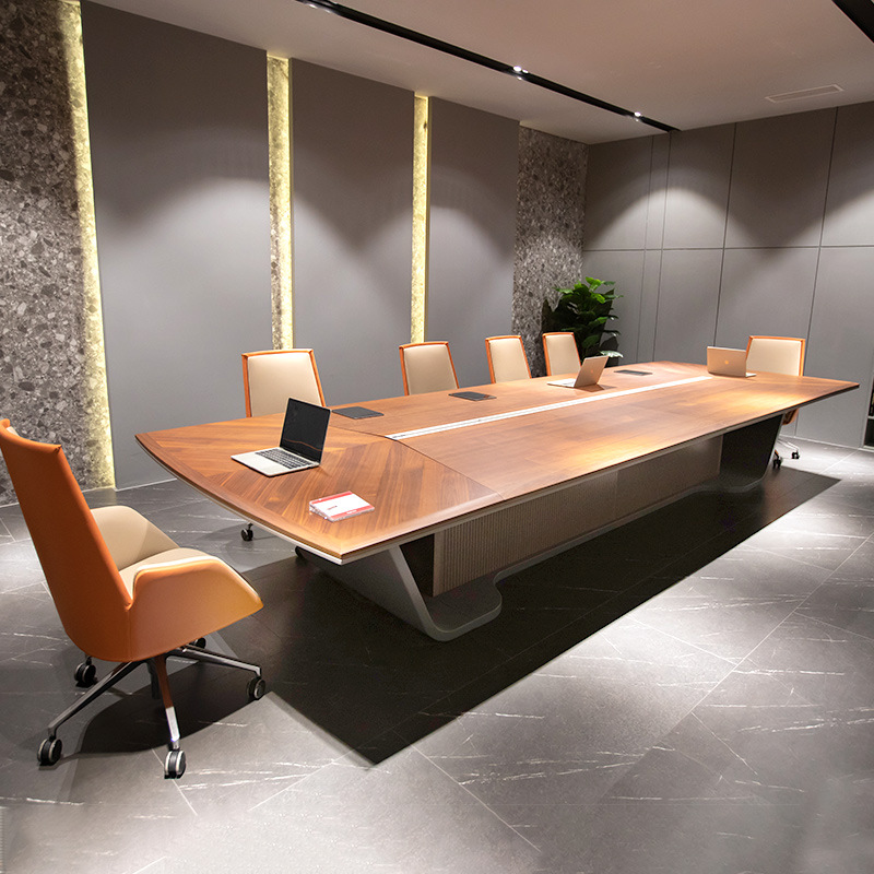 简约现代会议桌长桌椅组合培训接待桌大小型洽谈桌格创办公家具