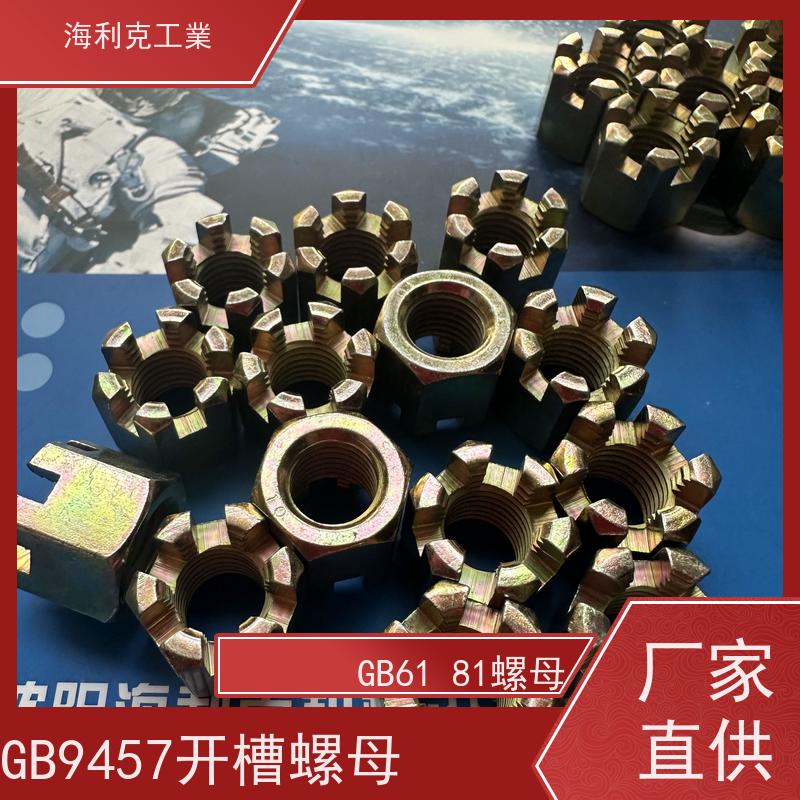 海利克工業 GB 9459 gb6181 六角开槽螺母 螺帽 10级彩锌 蓝白锌 16*1.5