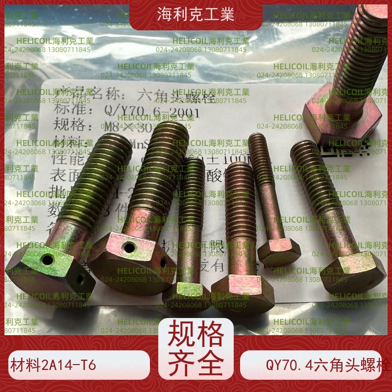海利克精工制造 Q/Y70.1~70.16—2001 六角头螺栓 H62Y2 M3M10