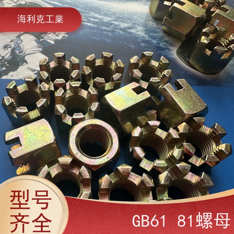  海利克工業 GB6180 9457 A和B级2型六角开槽螺母 35K10级彩锌 8*1 