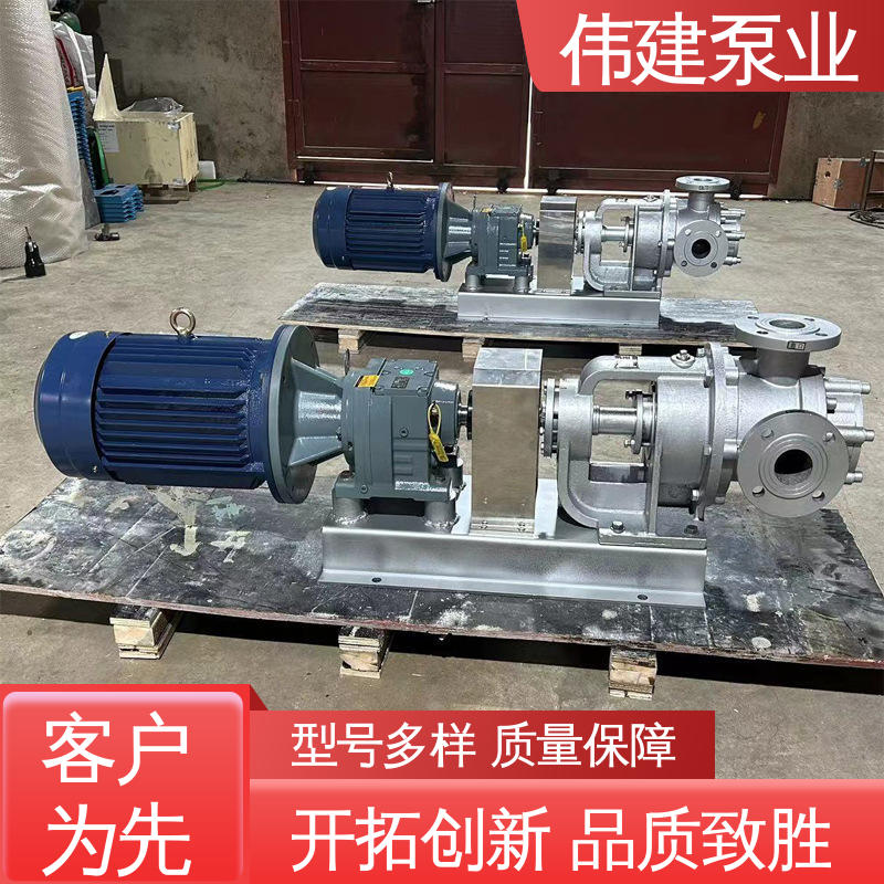 伟建生产 规格齐全 润滑油脂沥青输送 LC50皮带轮罗茨泵 运行可靠