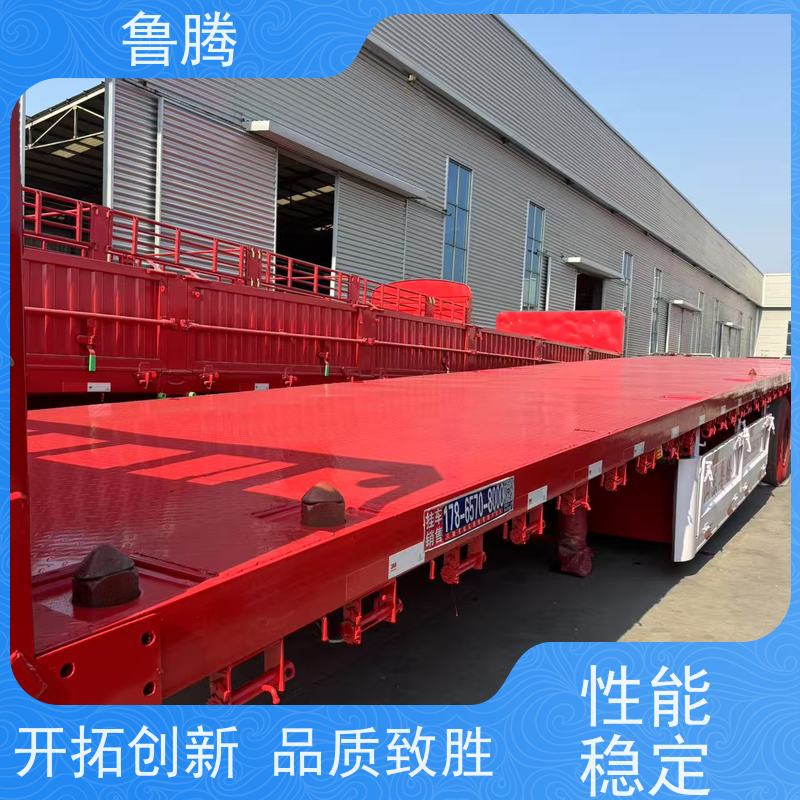 源头工厂 3轴平板半挂拖车 拉钢筋运输车 普货集装箱两用