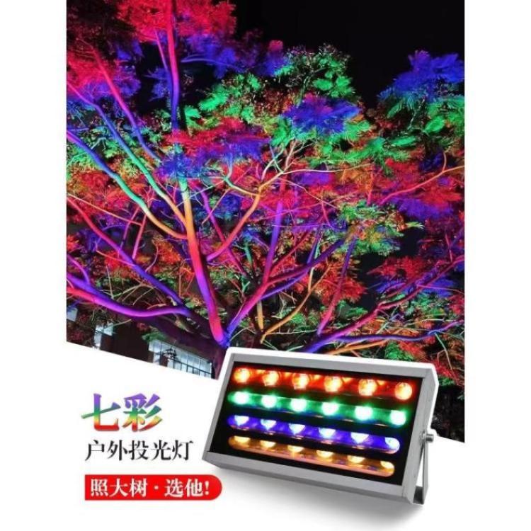 捷翔照明LED投光灯户外变色COB投射灯IP65防水