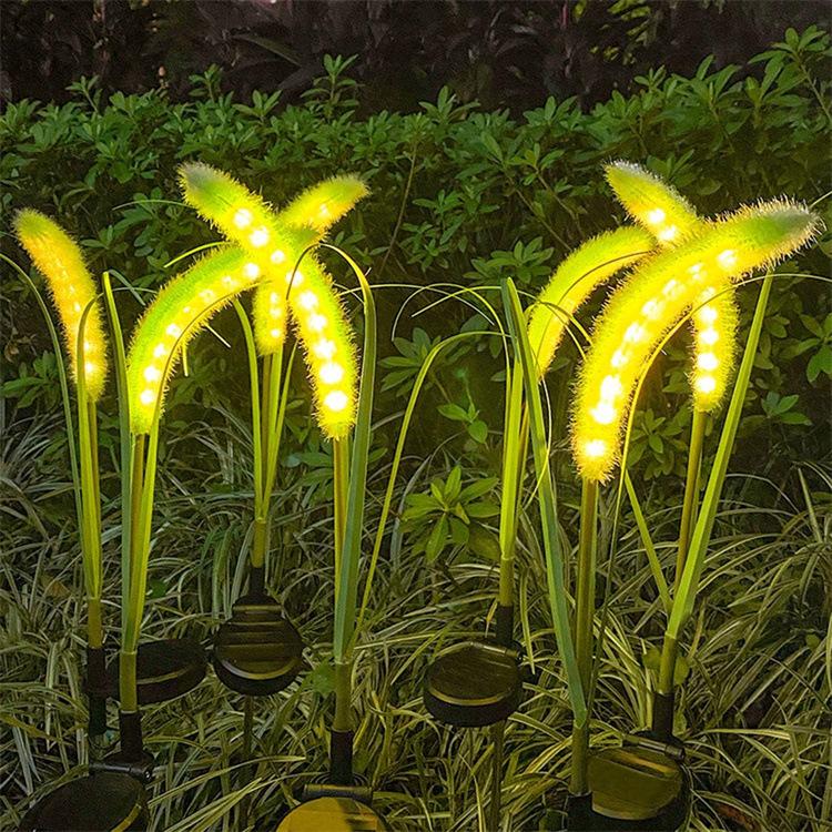 新款户外太阳能不锈钢仿真花芦苇灯地插草坪灯庭院花园道路装饰灯