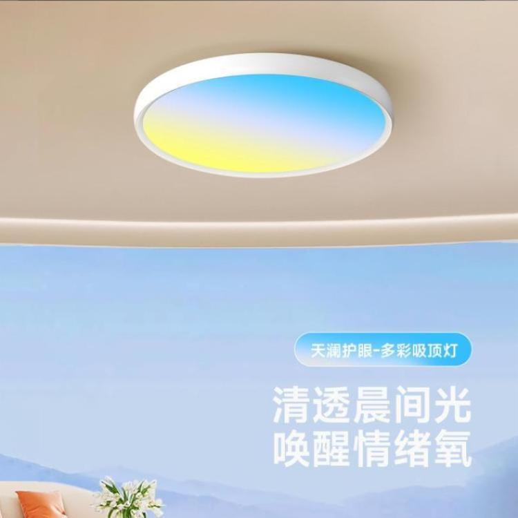 2025新款智能全光谱多彩色LED天境卧室吸顶灯淡彩晴空灯灯具