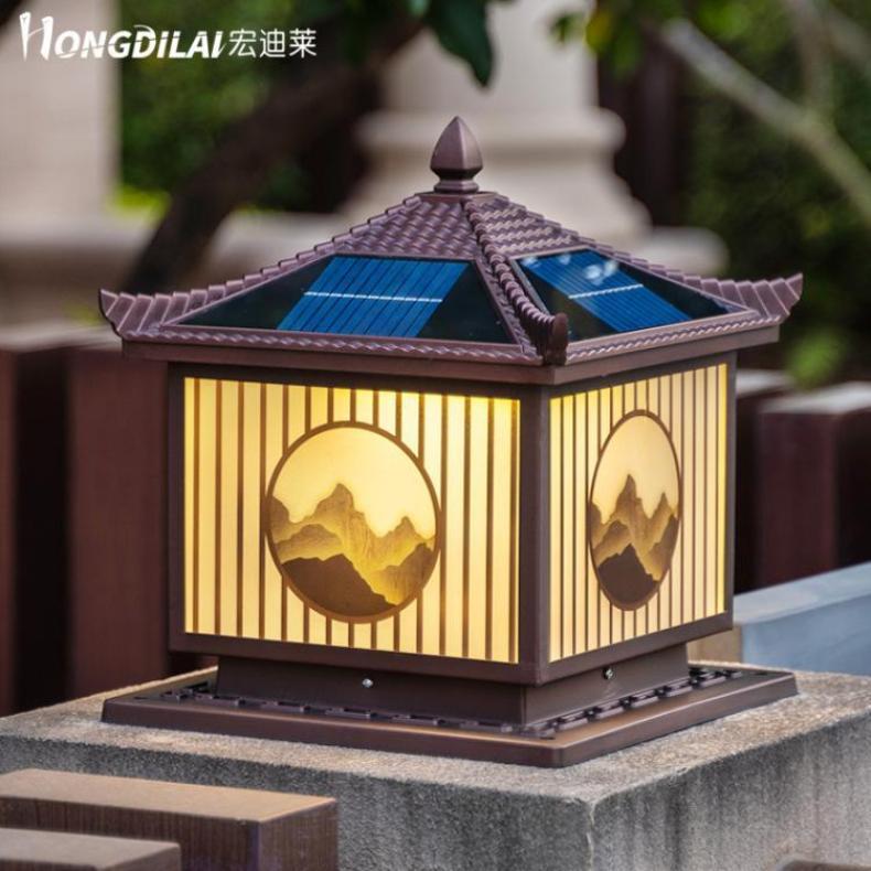 太阳能户外庭院柱头灯围墙灯别墅花园门口防水景观装饰灯