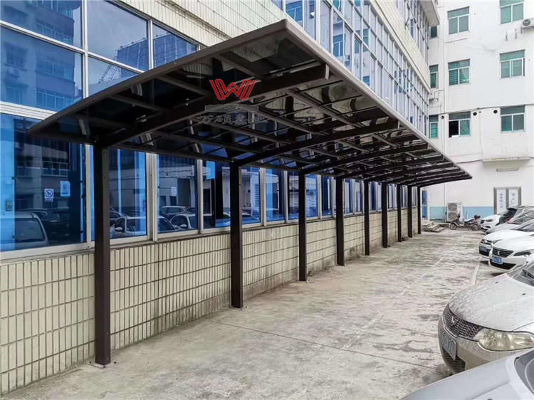 斜拉式车棚 定做户外铝合金停车棚 欧式遮雨棚 耐力板遮阳棚定制