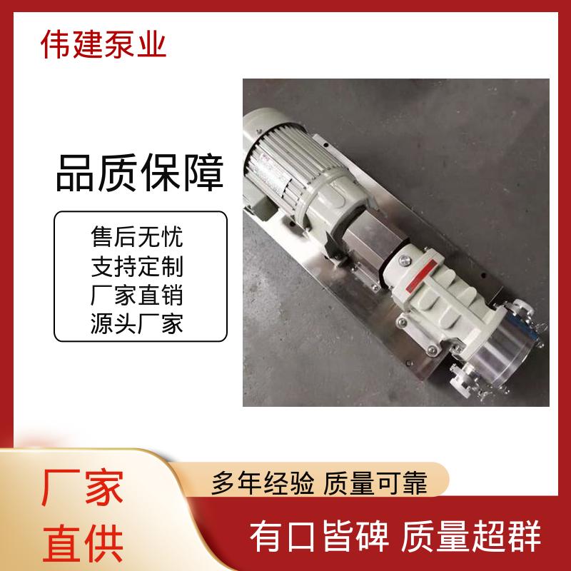 伟建定制 304/316不锈钢材质 耐腐蚀易清洁 高粘度输送 灌装泵转子泵