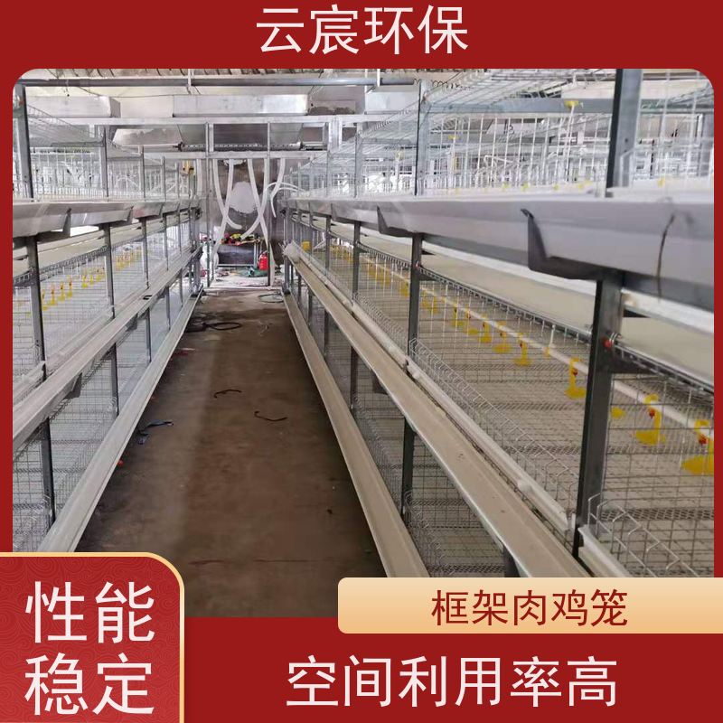 云宸环保 框架式肉鸡笼 镀锌养鸡设备 提高养殖数量