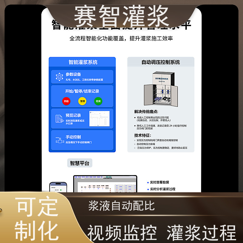 赛智灌浆 自动调压控制系统 智能化集成式制浆站 隧道围岩防渗