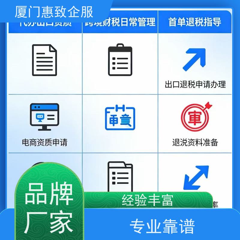 出口退税风险排查服务 高效省心 各类资质办理、认证 厦门惠致