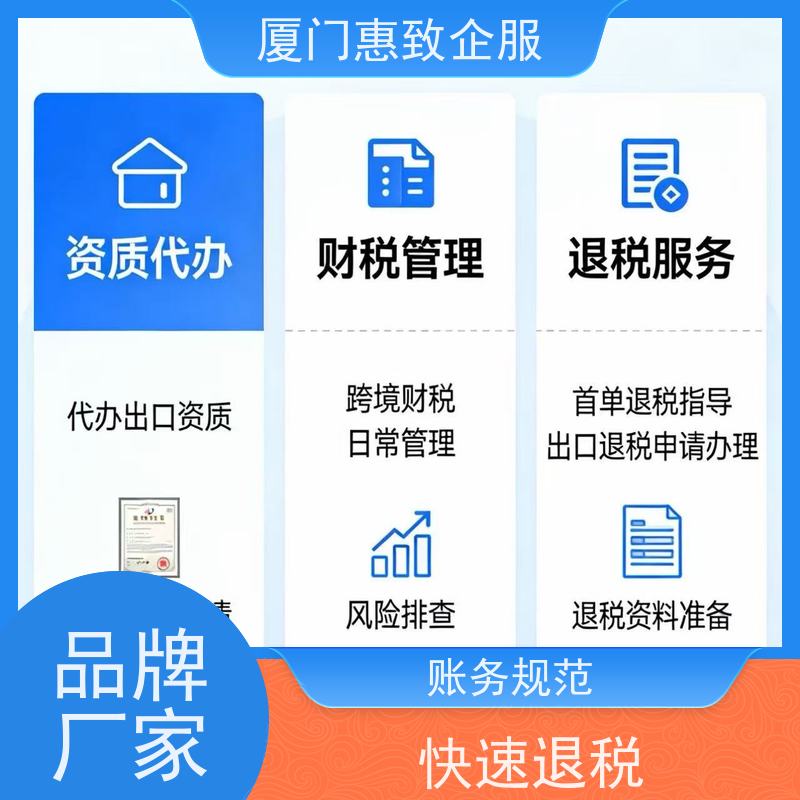 出口退税申报代理公司 资深团队 各类资质办理、认证 厦门惠致