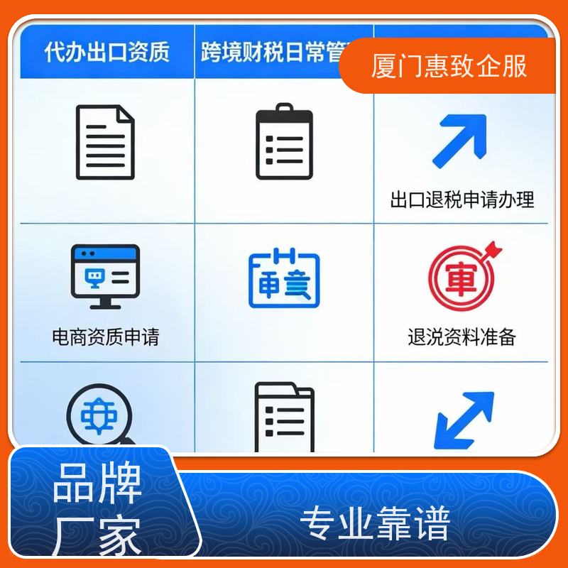 出口退税代理申请服务 高效省心 各类资质办理、认证 厦门惠致