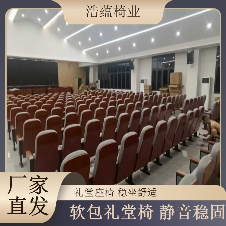 礼堂椅定制服务 大型会议室联排座椅 按需设计配色 浩蕴椅业
