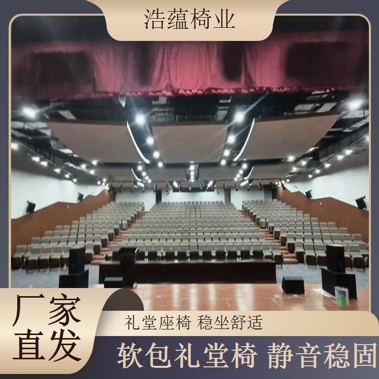 防火布艺礼堂椅 大型会议室座椅 符合国标安全放心 浩蕴椅业