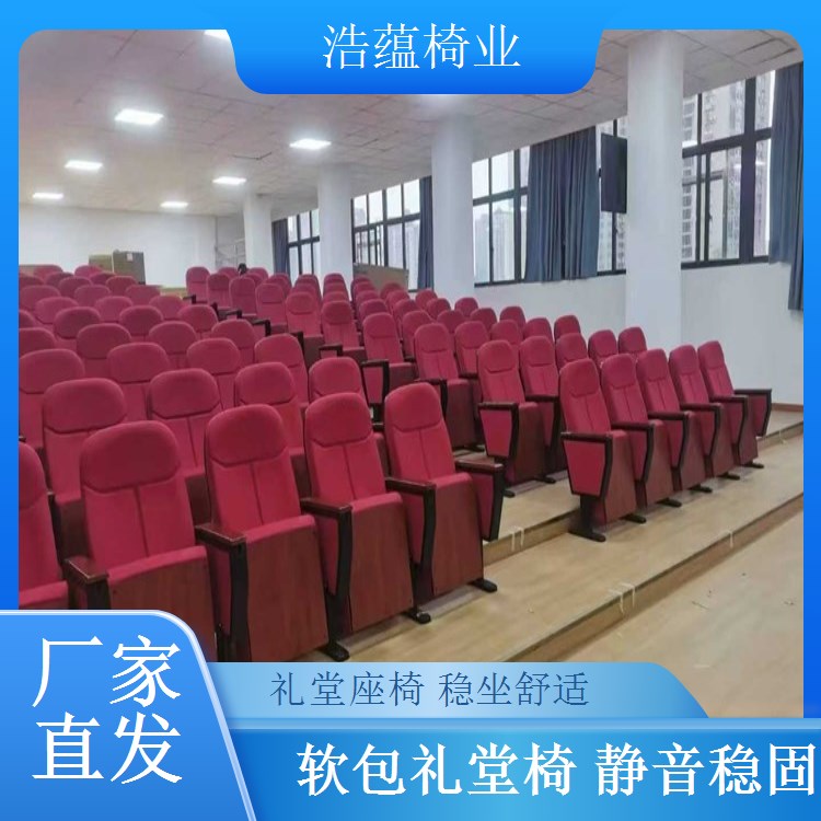 礼堂椅简约设计 大型会议室座椅 百搭装修风格 浩蕴椅业