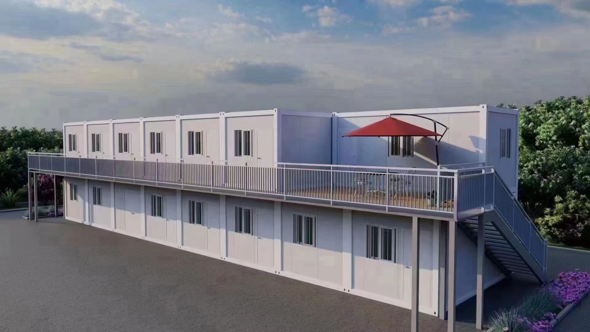 弘久建筑 工地住人双层打包箱房 彩钢瓦 设施齐全 可按需定制