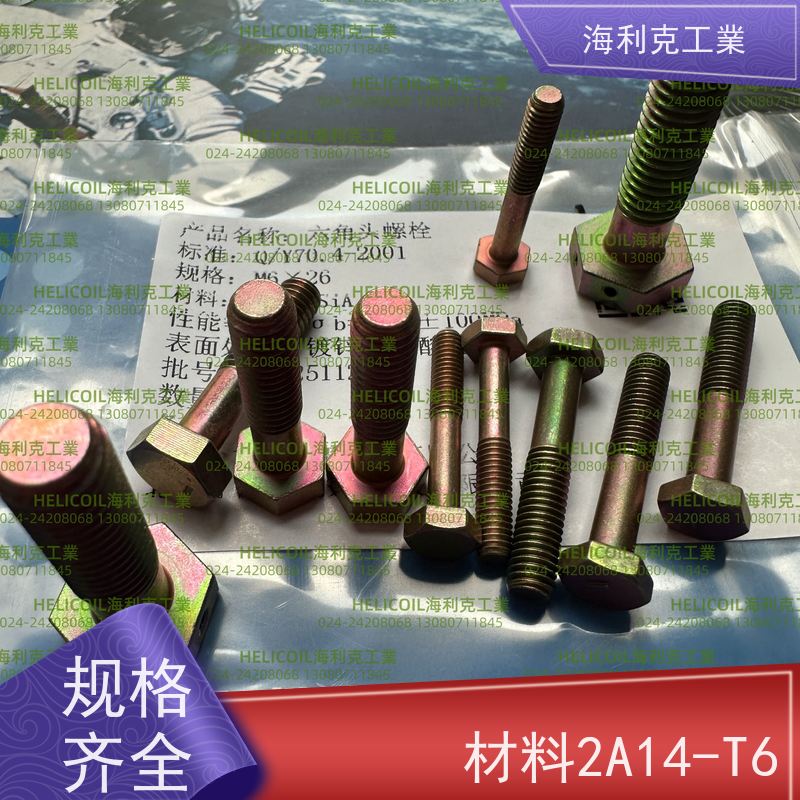 海利克精工制造 QY70.6-2001 六角头螺栓 2A11-T4 M2