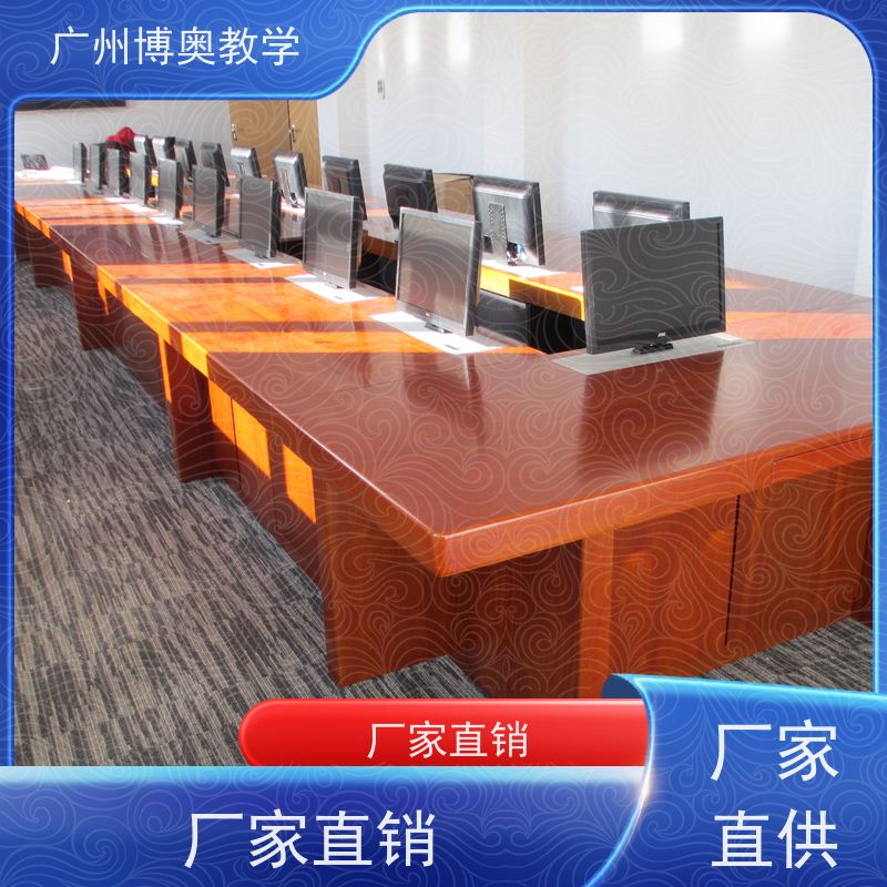 博奥教学弧形屏一体机升降器拉丝面板厂家定制