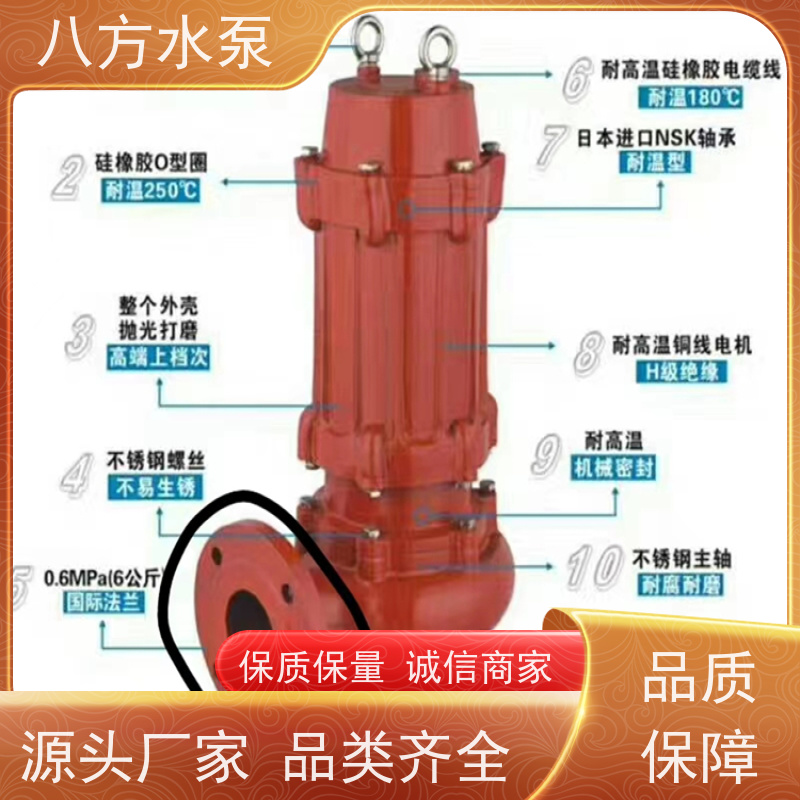八方水泵 小型化工耐腐蚀水电泵排污泵 带耦合装置380V无堵塞