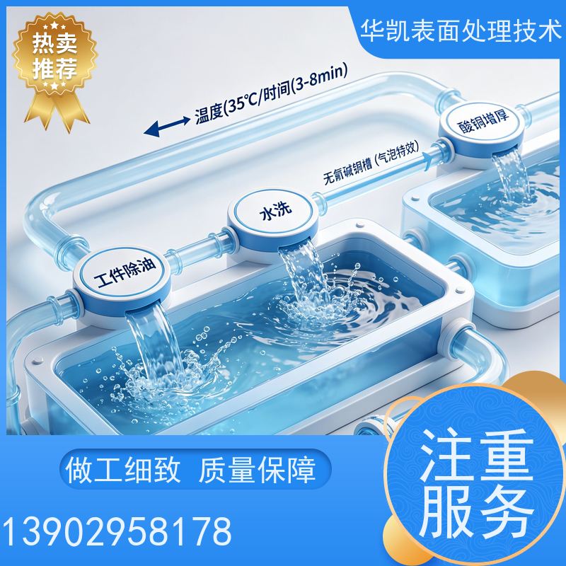 华凯表面处理 无氰碱铜光亮剂 整平效果佳 高耐腐蚀