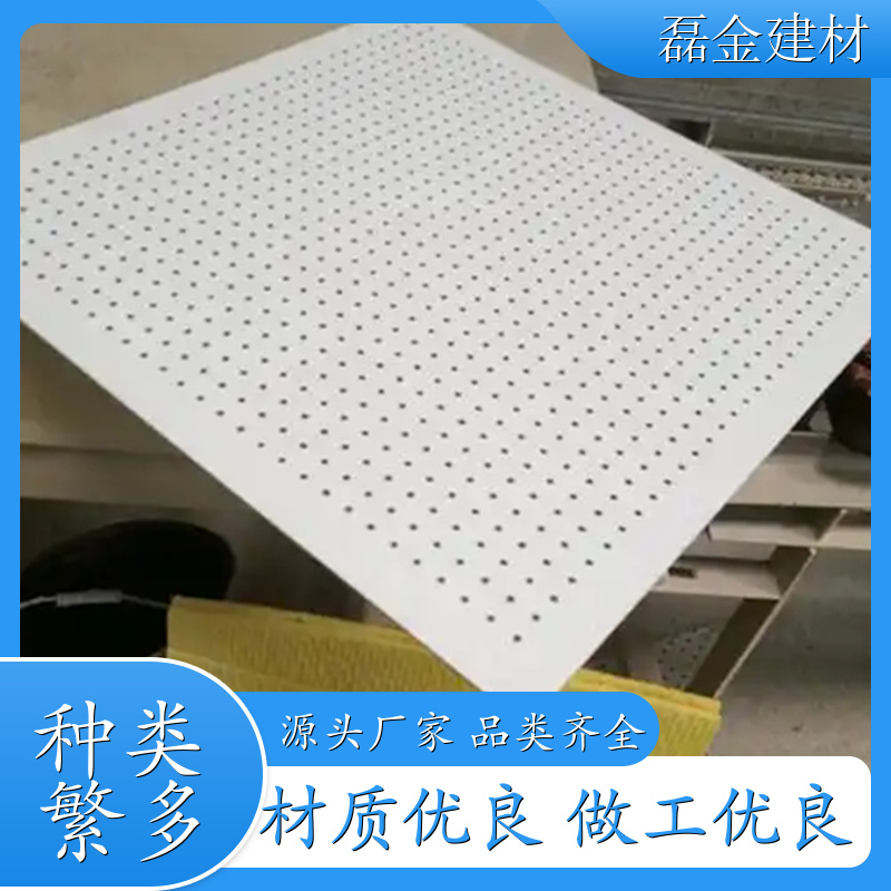 磊金建材 多孔石膏玻纤复合板 机房专用隔音板 建筑吊顶材料 阻燃防潮 