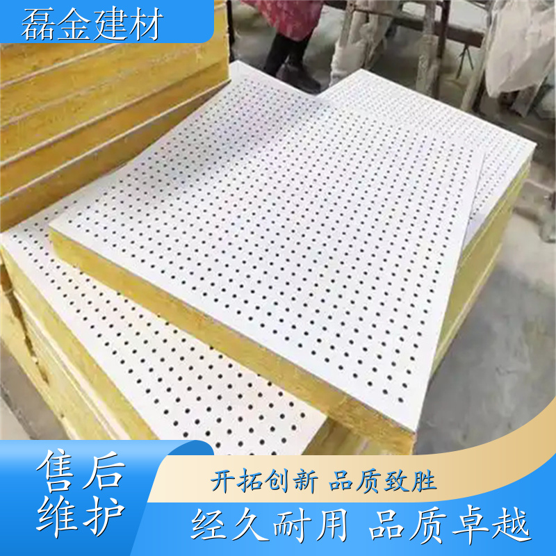 磊金建材 多孔石膏玻纤复合板 机房专用隔音板 建筑吊顶材料 阻燃防潮 
