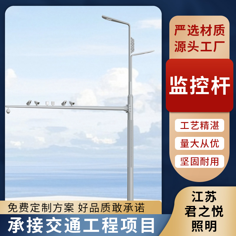 交通道路标志立杆 八棱杆监控杆 设计结构简单 君之悦