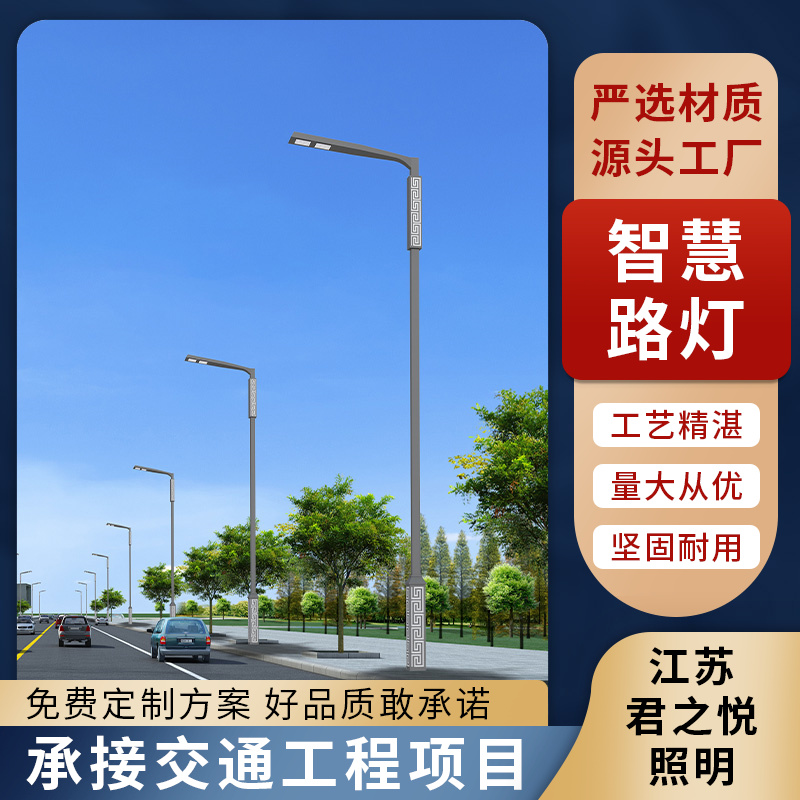带显示屏wifi广播充电桩 多功能智慧路灯杆厂家 规模生产 君之悦