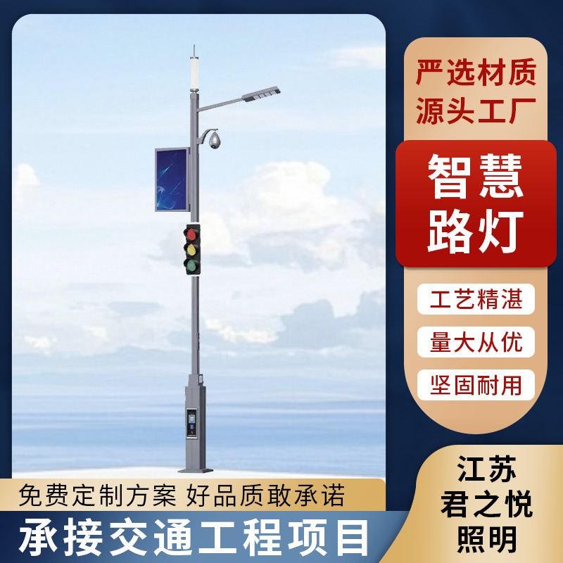 带显示屏wifi广播充电桩 多功能智慧路灯杆厂家 规模生产 君之悦