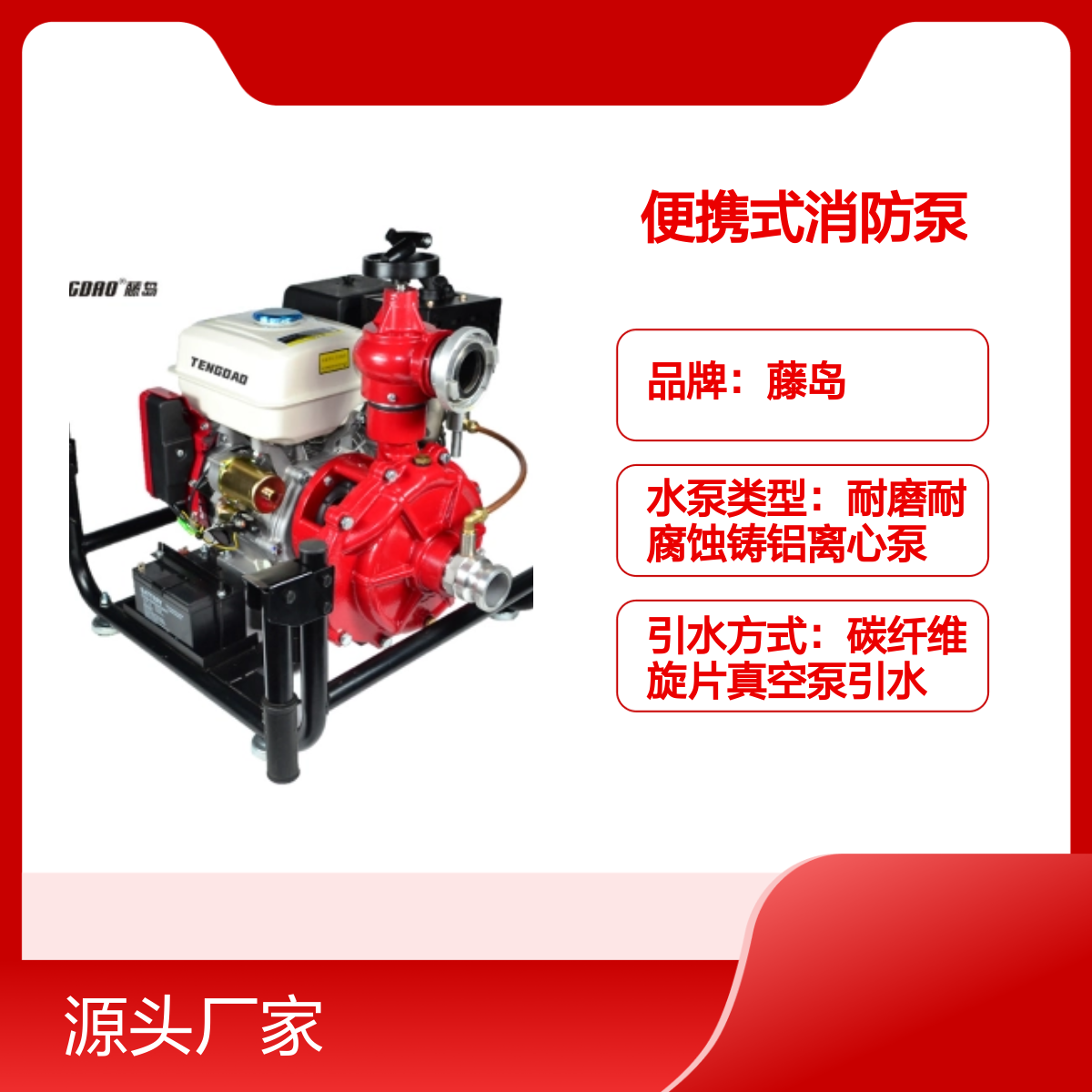 便携式消防泵TDQ/D系列 13-25hp多选 耐磨耐腐蚀