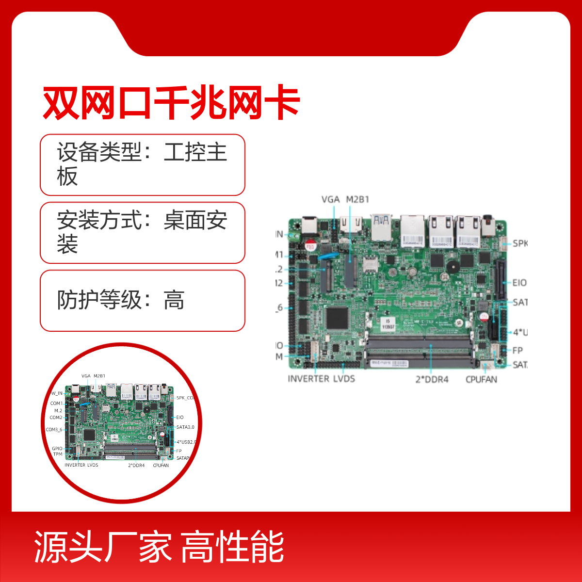 ITX工业主板 双HDMI双千兆网卡 6串口 宽压输入