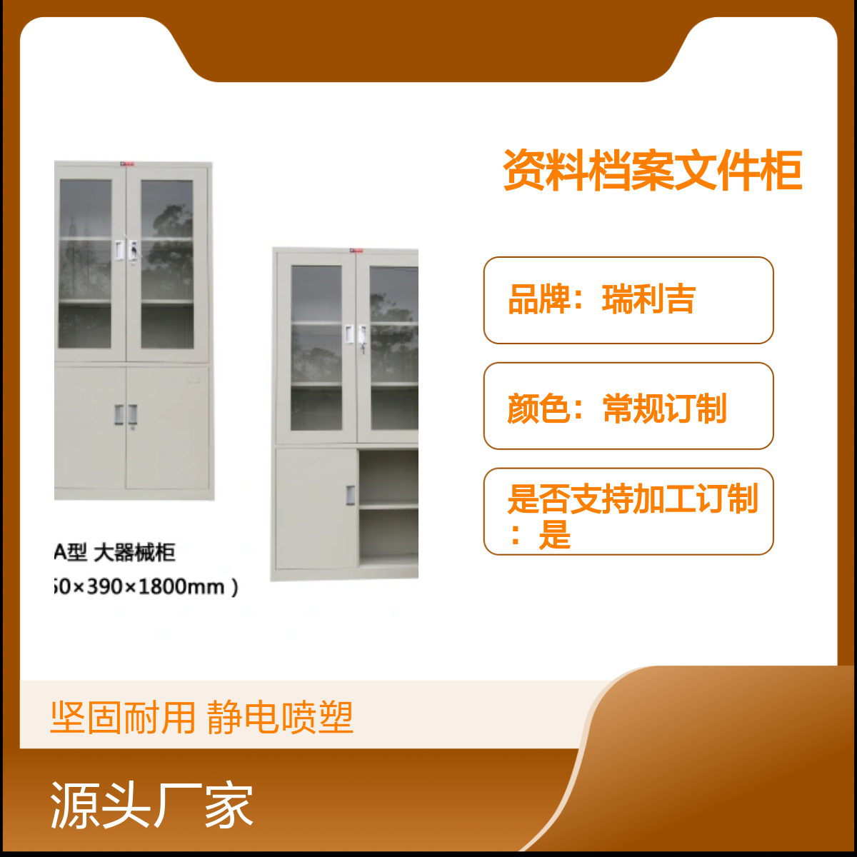 瑞利吉钢制资料档案文件柜抽屉财务凭证柜 坚固耐用 静电喷塑