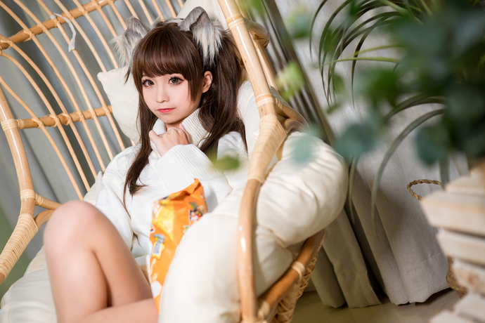 蠢沫沫 cosplay作品 白毛衣 喵纪元 (2).JPG