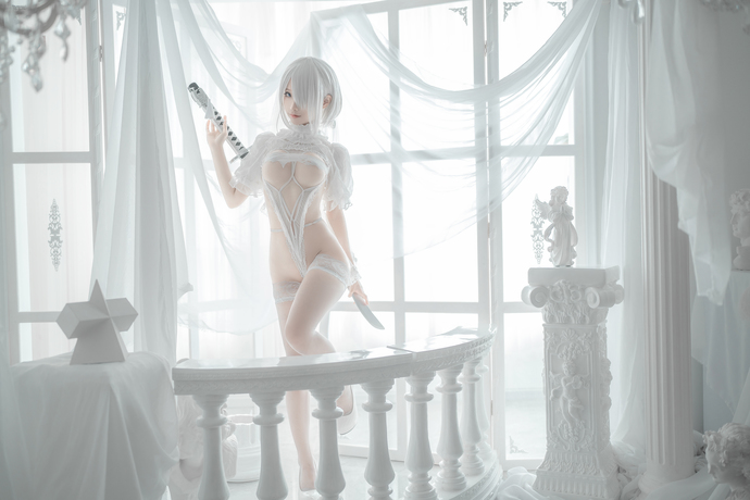 蠢沫沫 cosplay作品 2B-白婚纱 喵纪元 (3).jpg