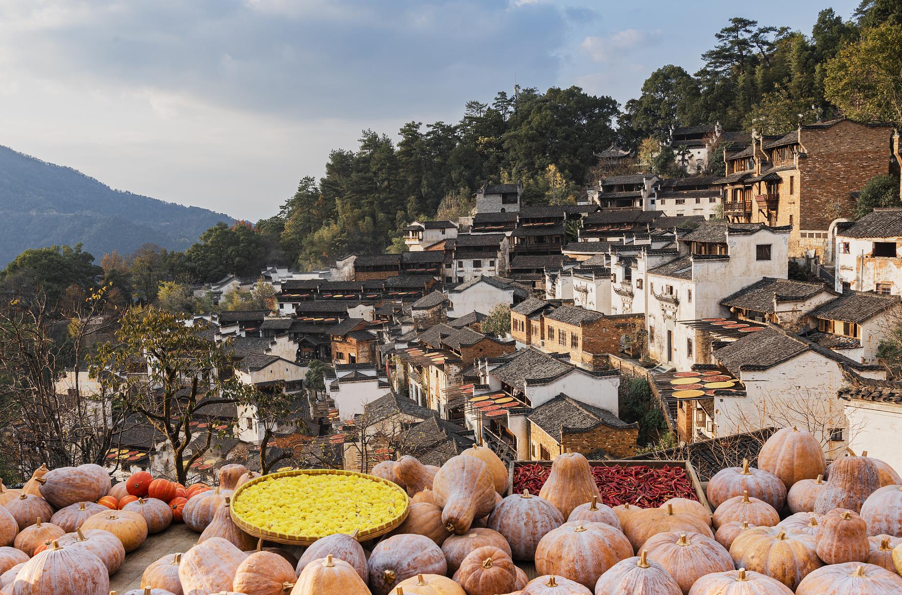 江西秋天的胜地——篁岭 江西上饶婺源的秋天,是一幅如仙境般的画卷