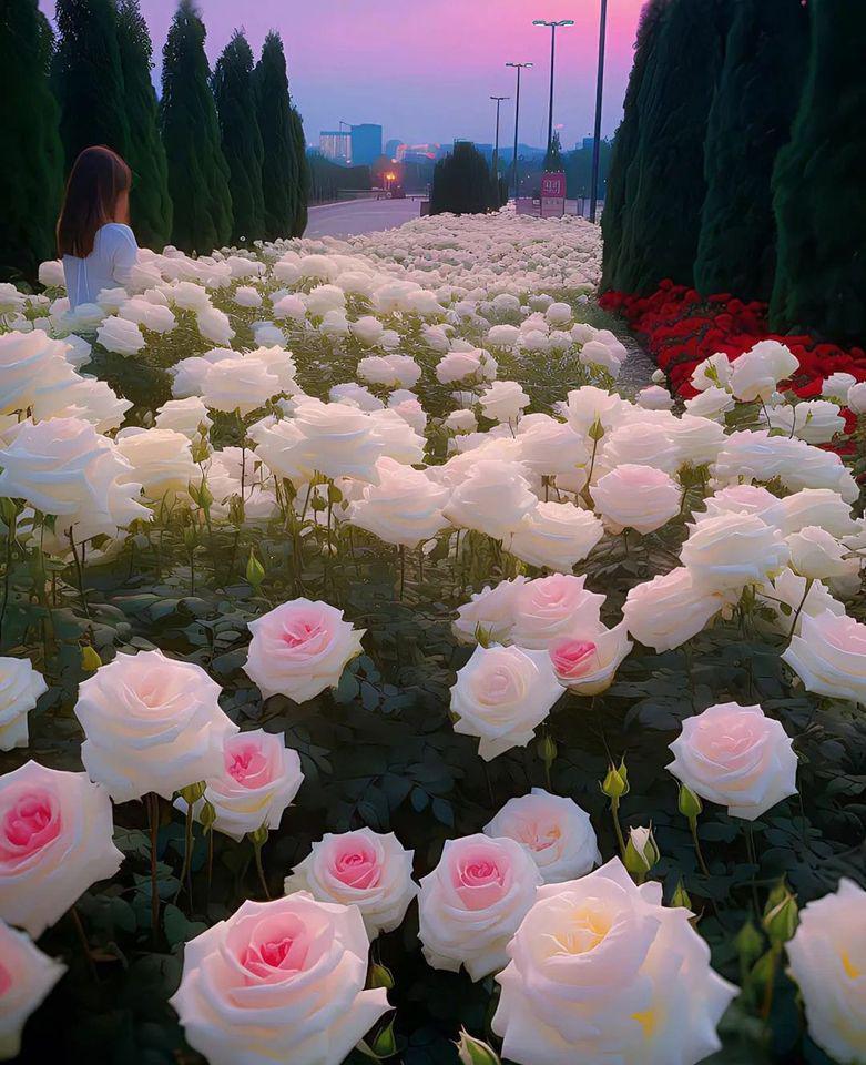 美丽玫瑰园的花海 踏入美丽玫瑰园,仿佛进入了一个花的仙境.