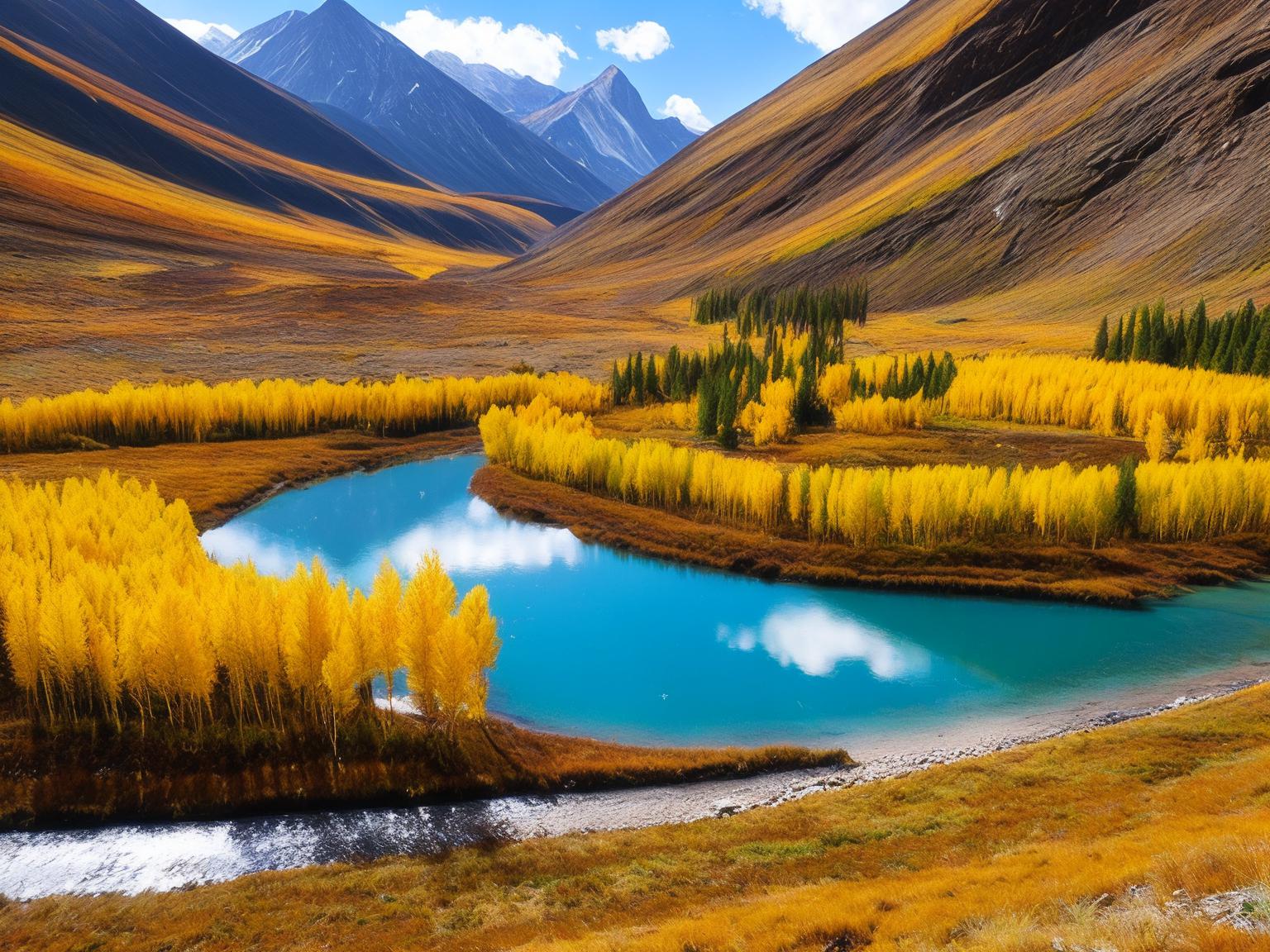 走进稻城亚丁,你会被那金黄色的世界所吸引.