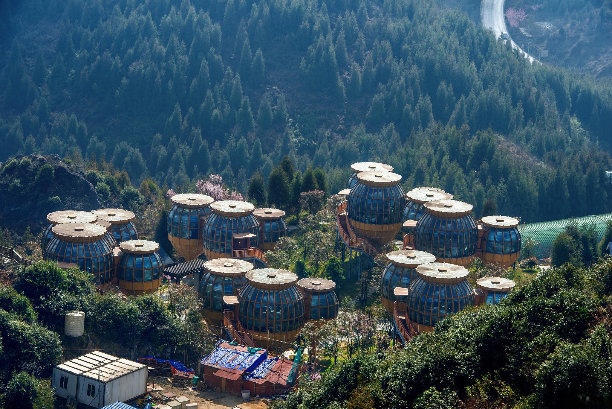 大水川里的云端酒店 大水川,一个迷人的自然风光区,位于陕西省宝鸡市.