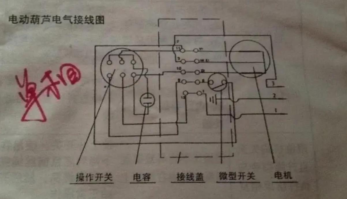 遥控电动葫芦接线图图片