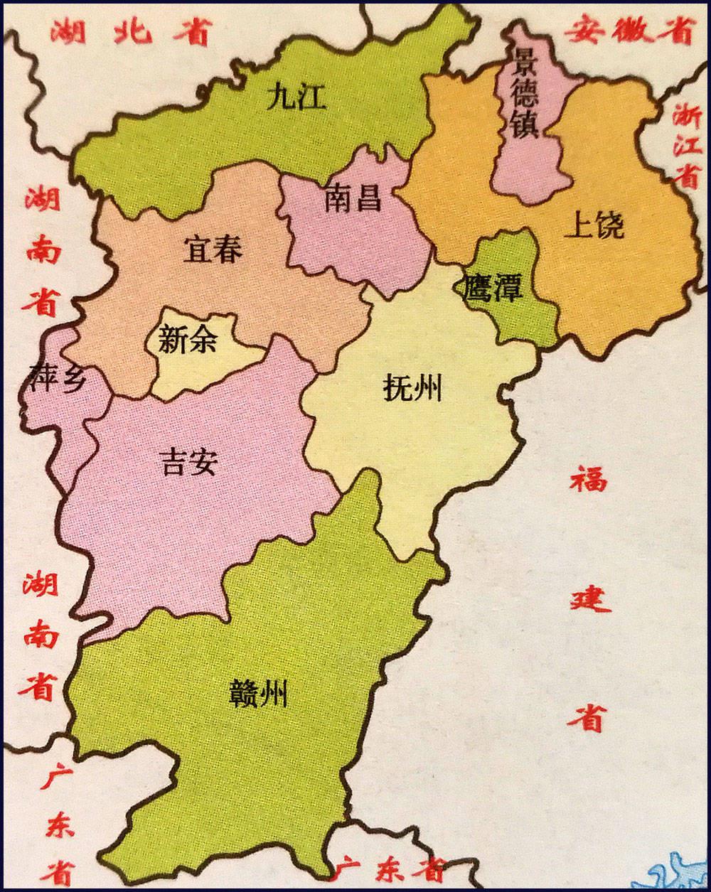 江西省简介 江西省,简称赣,面积16:69万平方千米,在我国34个省级行政