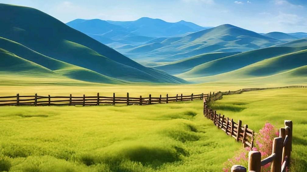 夏日桑科草原的美景 夏日的桑科草原,是一幅美丽的画卷.