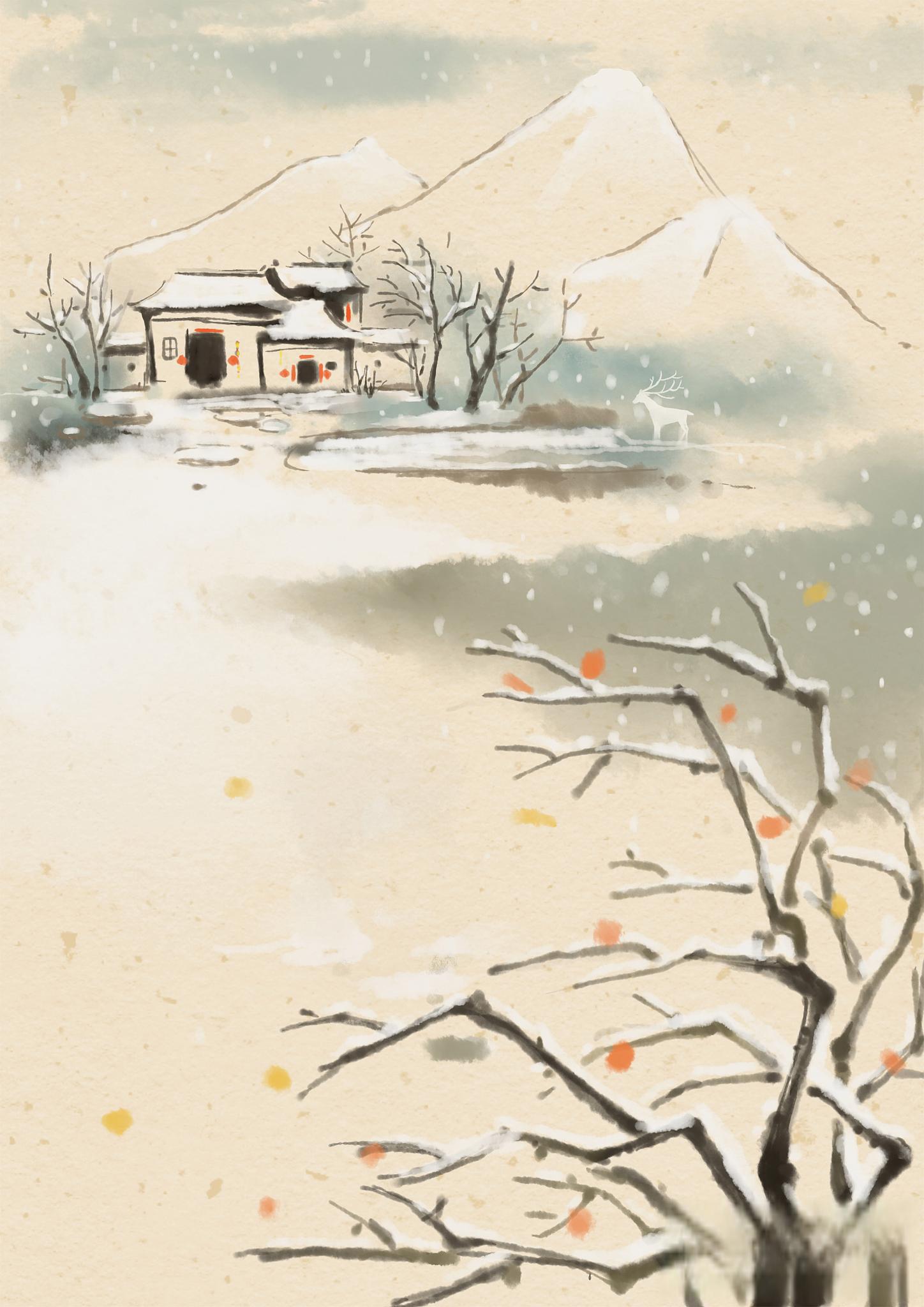 傅抱石笔下的雪景山水与冬日魅力,今日小雪一同感悟.