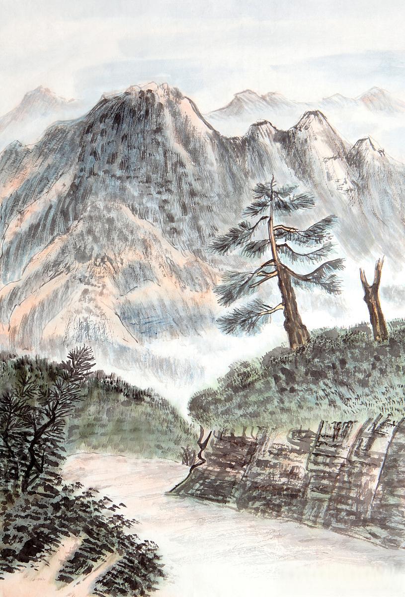 傅抱石笔下的雪景山水与冬日魅力,今日小雪一同感悟.