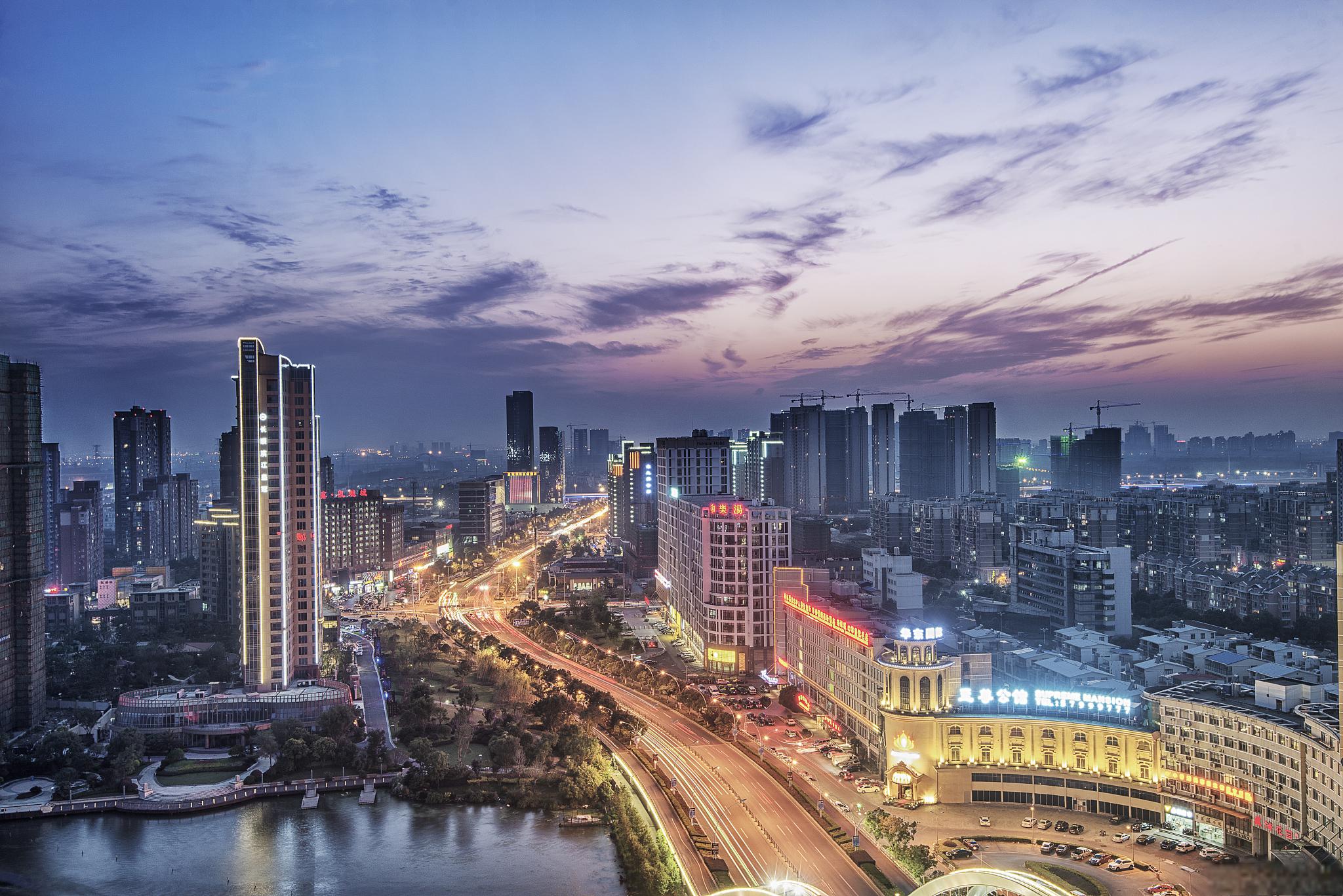 淮南城市夜景图片