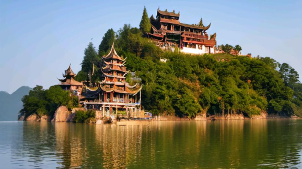 忠县石宝寨,位世界八大奇迹之一石宝寨风景于重庆市忠县石宝镇境内