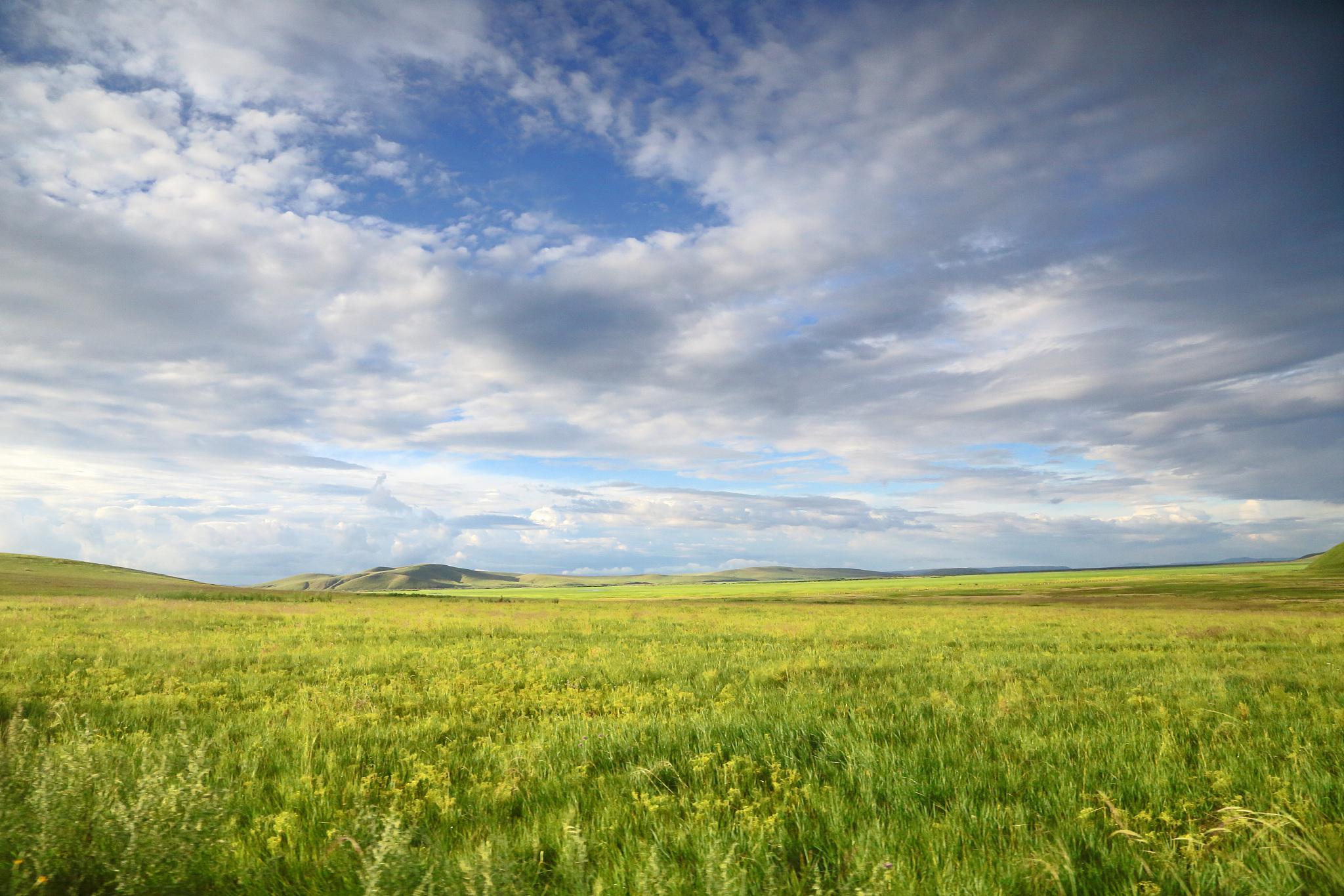 呼伦贝尔草原的自然风光 呼伦贝尔草原位于中国内蒙古自治区的东北部