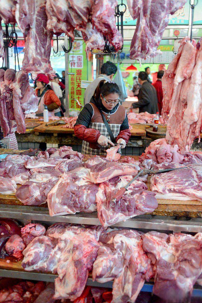 菜市场猪肉照片图片